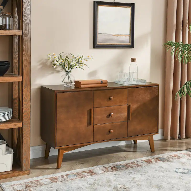 47.3 Mid Century Modern Sideboard Buffet Cabinet with Storage,Storage Cabinet with 2 Doors and 3 Drawers,Accent Console Table-14