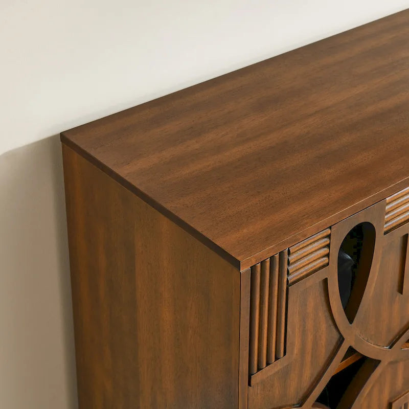 60.5 Modern Sideboard Buffet Cabinet with Storage, TV Media Console Table, Storage Cabinet with 4 Doors & Adjustable Shelves-6