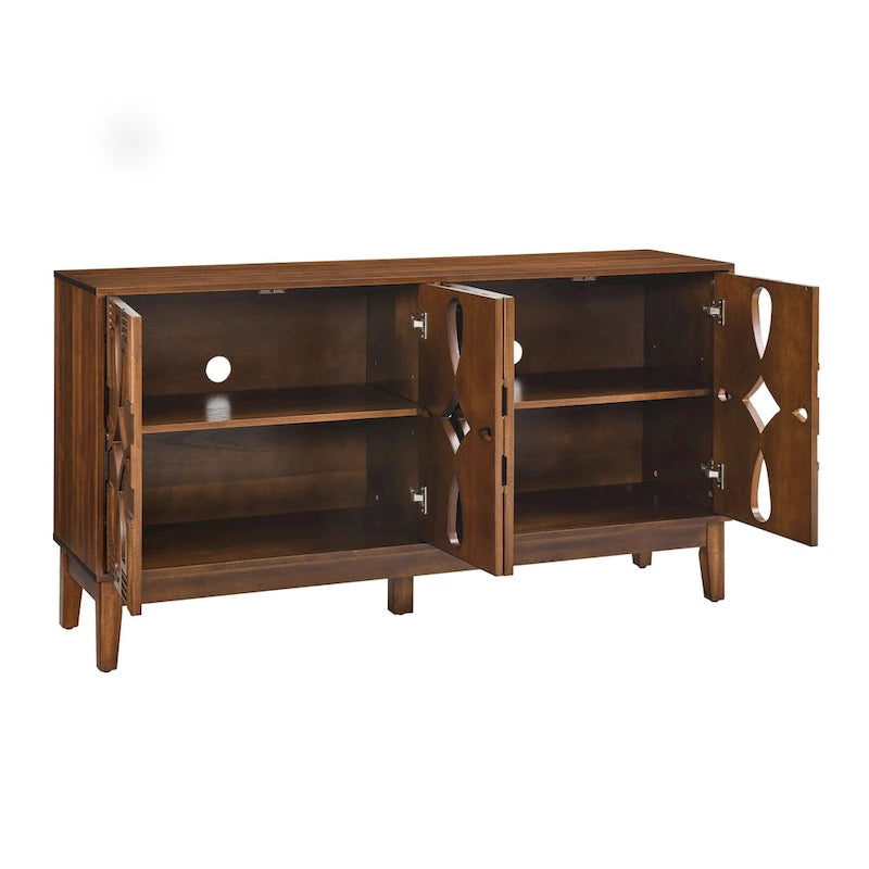 60.5 Modern Sideboard Buffet Cabinet with Storage, TV Media Console Table, Storage Cabinet with 4 Doors & Adjustable Shelves-11