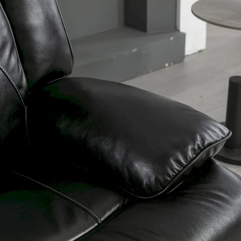 2 Seater Home Theater Recliner Manual Recliner Chair with a LED Light Strip Two Cup Holders and a Storage Box-16