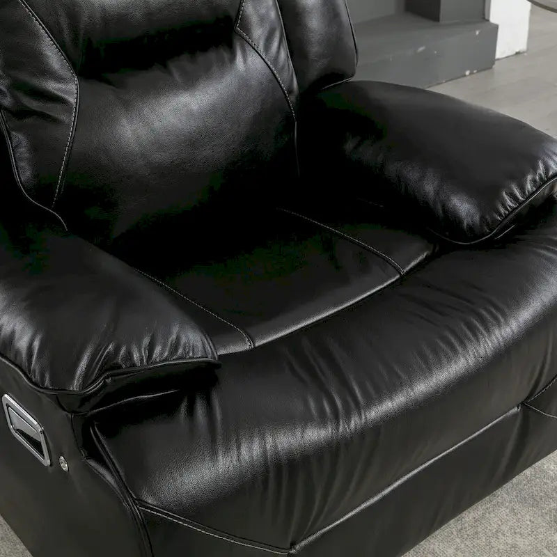 2 Seater Home Theater Recliner Manual Recliner Chair with a LED Light Strip Two Cup Holders and a Storage Box-17