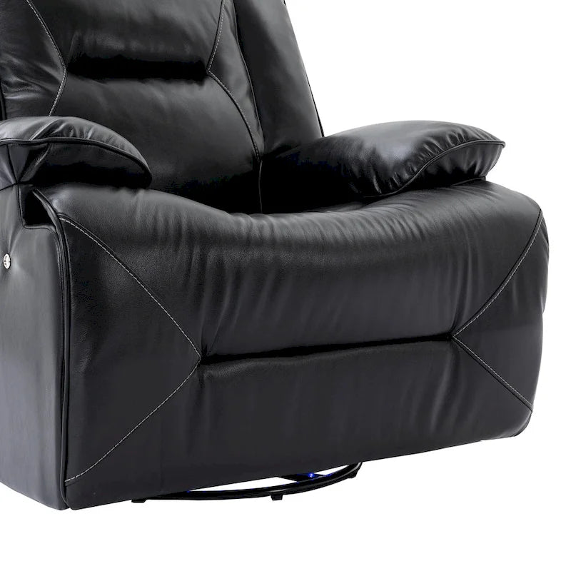 2 Seater Home Theater Recliner Manual Recliner Chair with a LED Light Strip Two Cup Holders and a Storage Box-19
