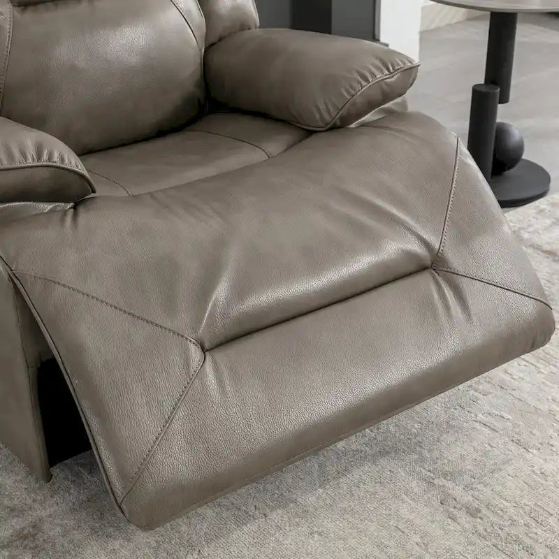 2 Seater Home Theater Recliner Manual Recliner Chair with a LED Light Strip Two Cup Holders and a Storage Box-34