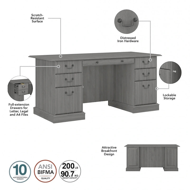 Saratoga Executive Desk, File Cabinet and Bookcases by Bush Furniture-3