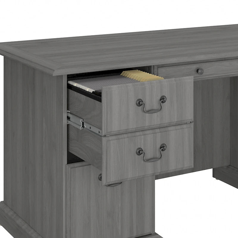 Saratoga Executive Desk, File Cabinet and Bookcases by Bush Furniture-7