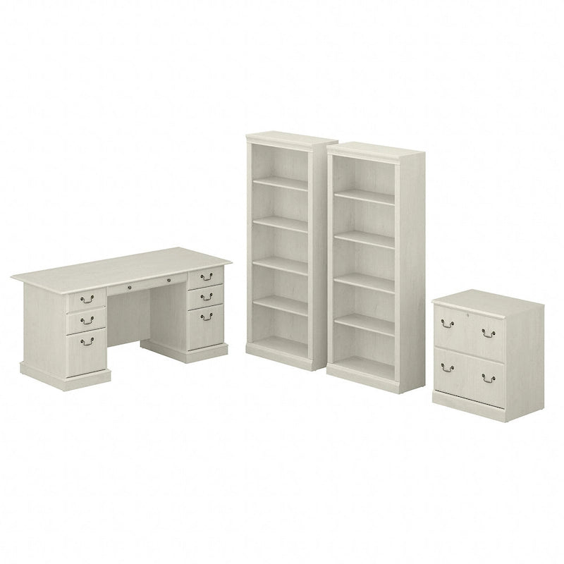 Saratoga Executive Desk, File Cabinet and Bookcases by Bush Furniture-12