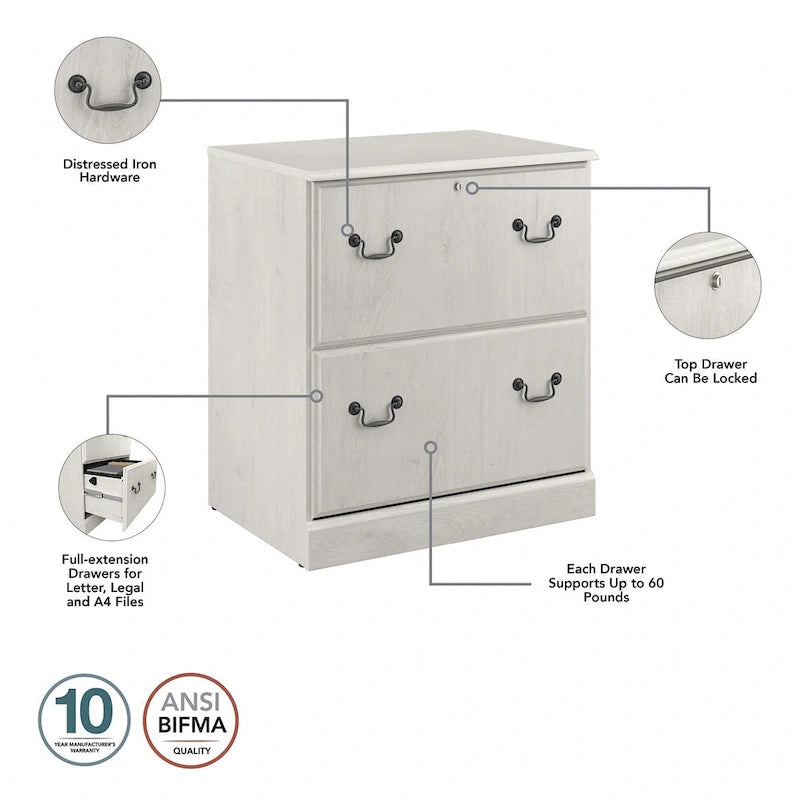 Saratoga Executive Desk, File Cabinet and Bookcases by Bush Furniture-14