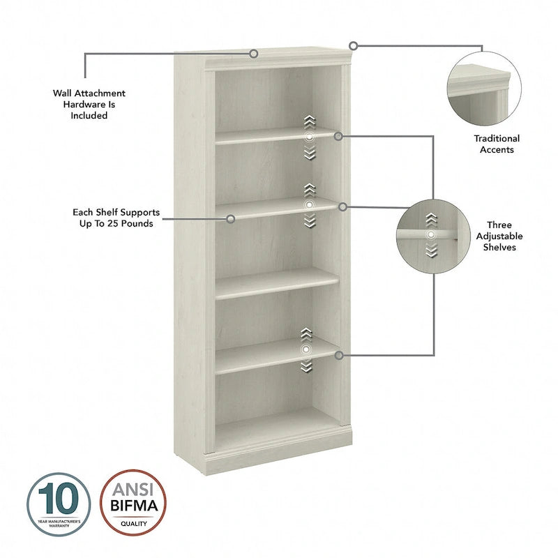 Saratoga Executive Desk, File Cabinet and Bookcases by Bush Furniture-18