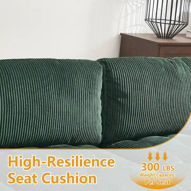 U-Shaped Corduroy Upholstered 6-Seat Convertible Modular Sectional Sofa Fit for Living Room-32