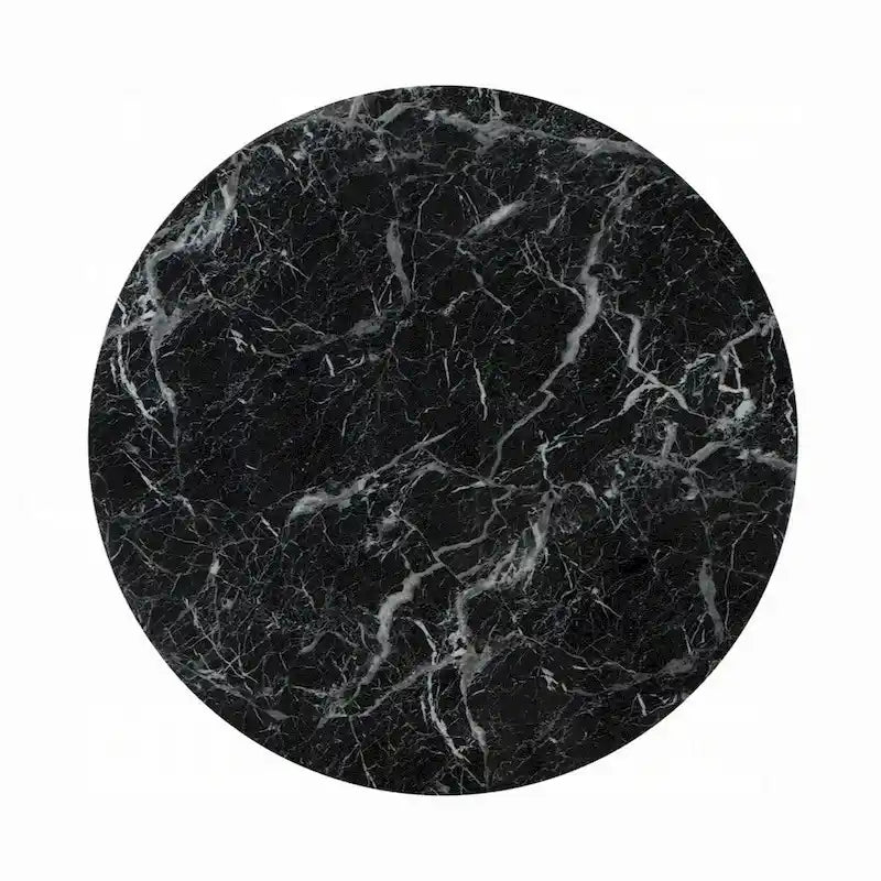 Olivia Dining Table, Pedestal Base, 48 Inch Round Black Faux Stone Top-4