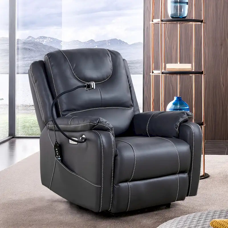 Christopher Knight Home Power Recliner Chair with Massage and USB Charge Ports-21