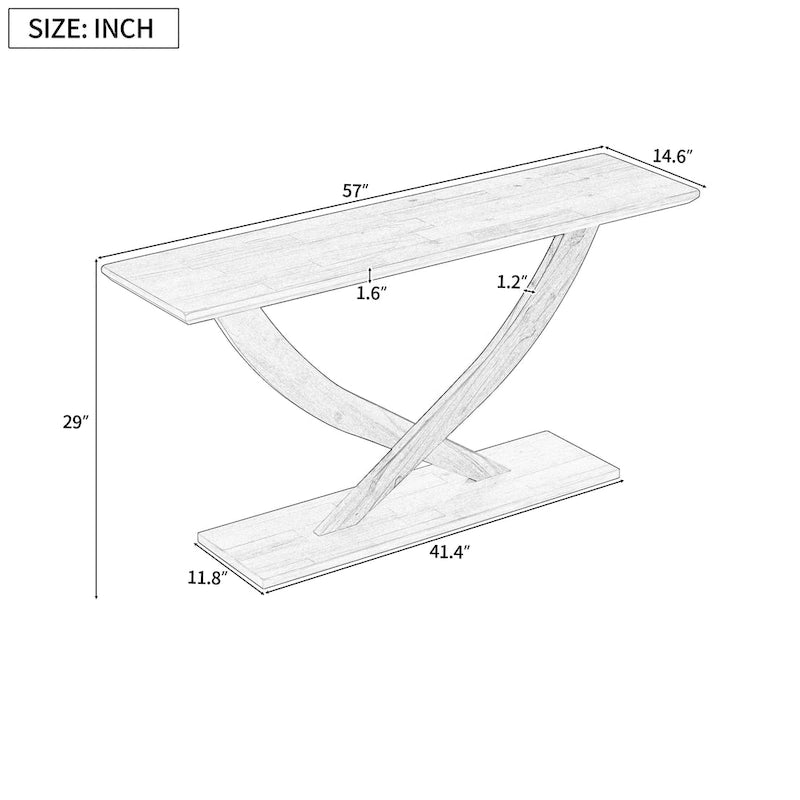 Christopher Knight Home - Mirod Modern Rustic Console Table with Cross-Leg Design for Living Room and Bedroom-20
