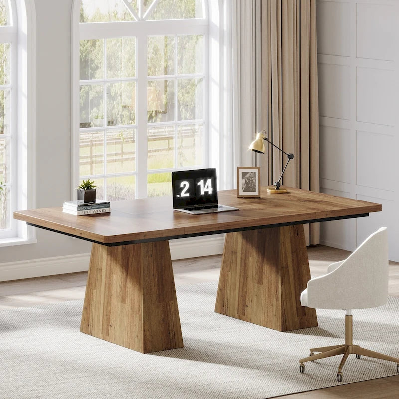 63 Inches Modern Executive Office Desk Large Computer Conference Table-45