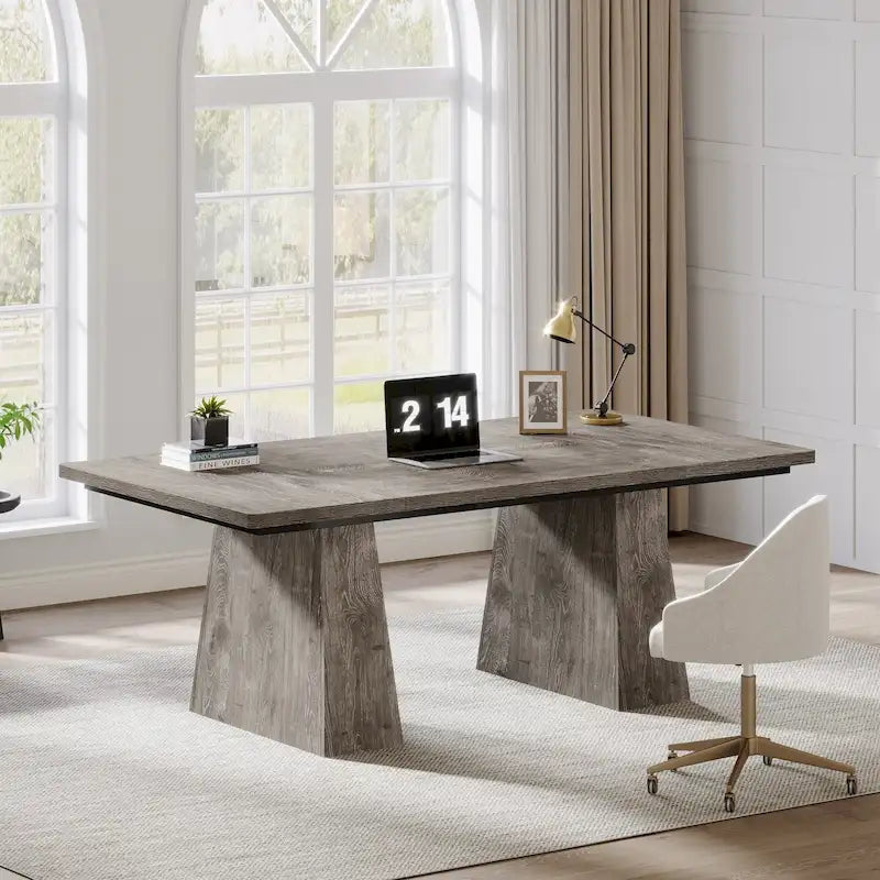 63 Inches Modern Executive Office Desk Large Computer Conference Table-46