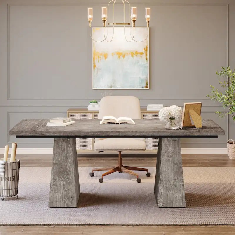 63 Inches Modern Executive Office Desk Large Computer Conference Table-2