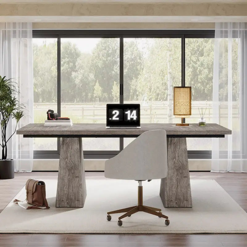 63 Inches Modern Executive Office Desk Large Computer Conference Table-3