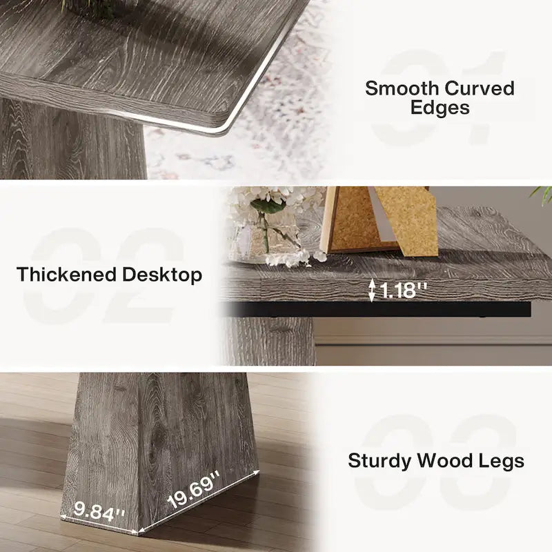 63 Inches Modern Executive Office Desk Large Computer Conference Table-6