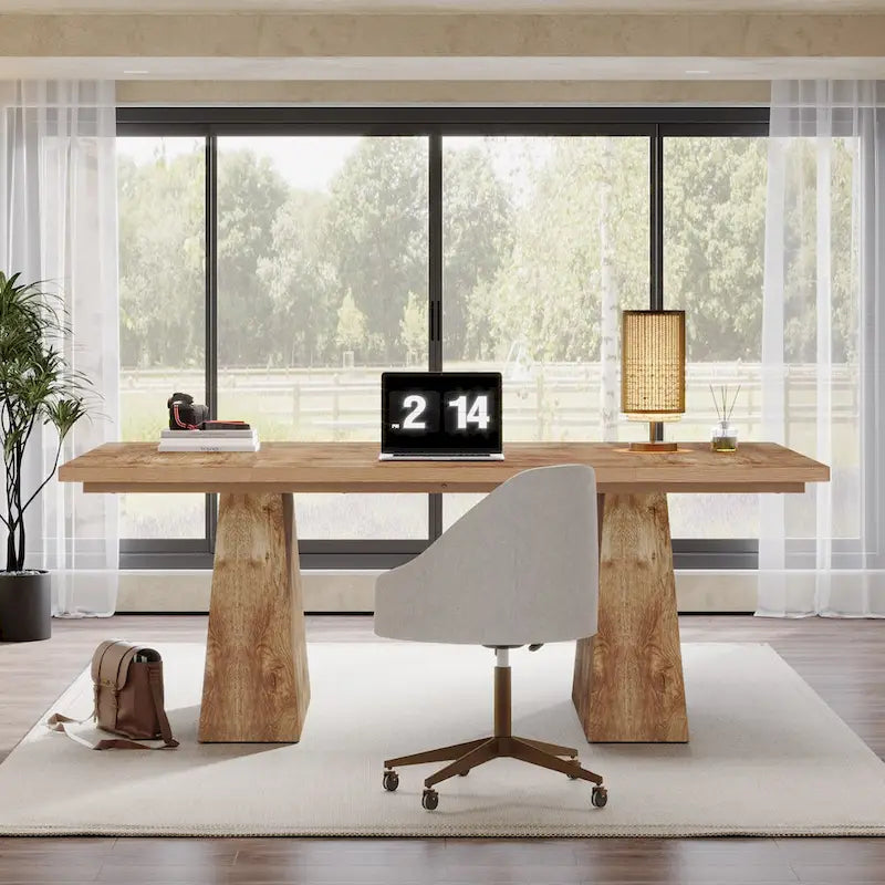 63 Inches Modern Executive Office Desk Large Computer Conference Table-10