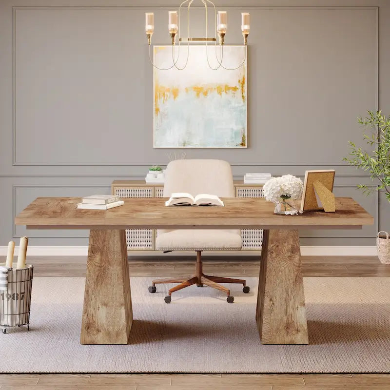 63 Inches Modern Executive Office Desk Large Computer Conference Table-11