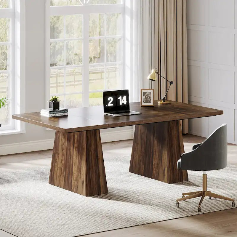 63 Inches Modern Executive Office Desk Large Computer Conference Table-17