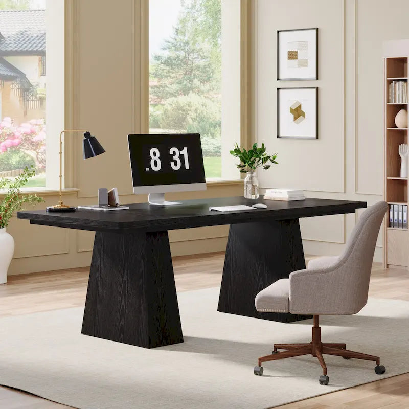 63 Inches Modern Executive Office Desk Large Computer Conference Table-26