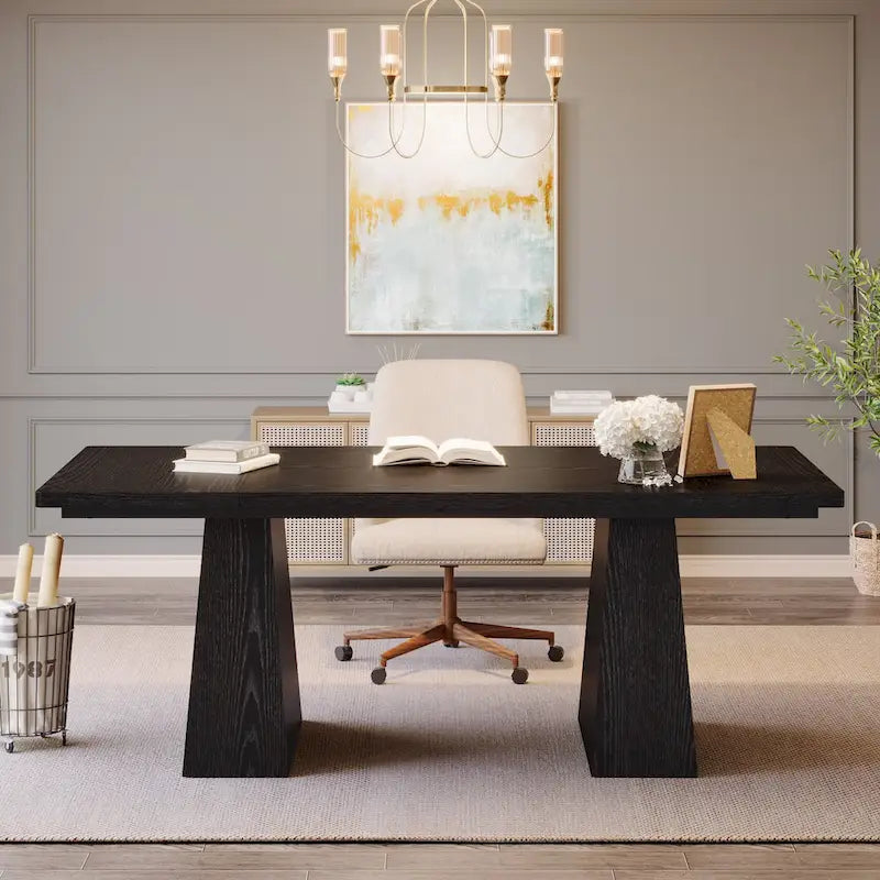 63 Inches Modern Executive Office Desk Large Computer Conference Table-27