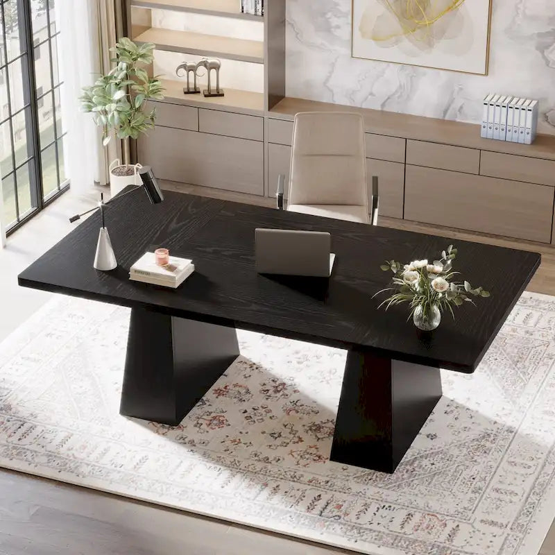 63 Inches Modern Executive Office Desk Large Computer Conference Table-28