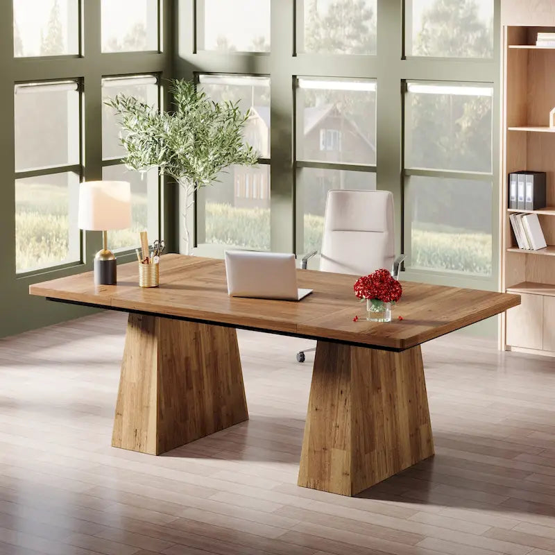 63 Inches Modern Executive Office Desk Large Computer Conference Table-35