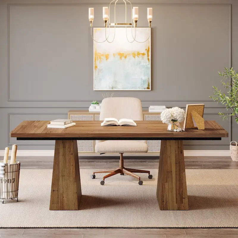 63 Inches Modern Executive Office Desk Large Computer Conference Table-36