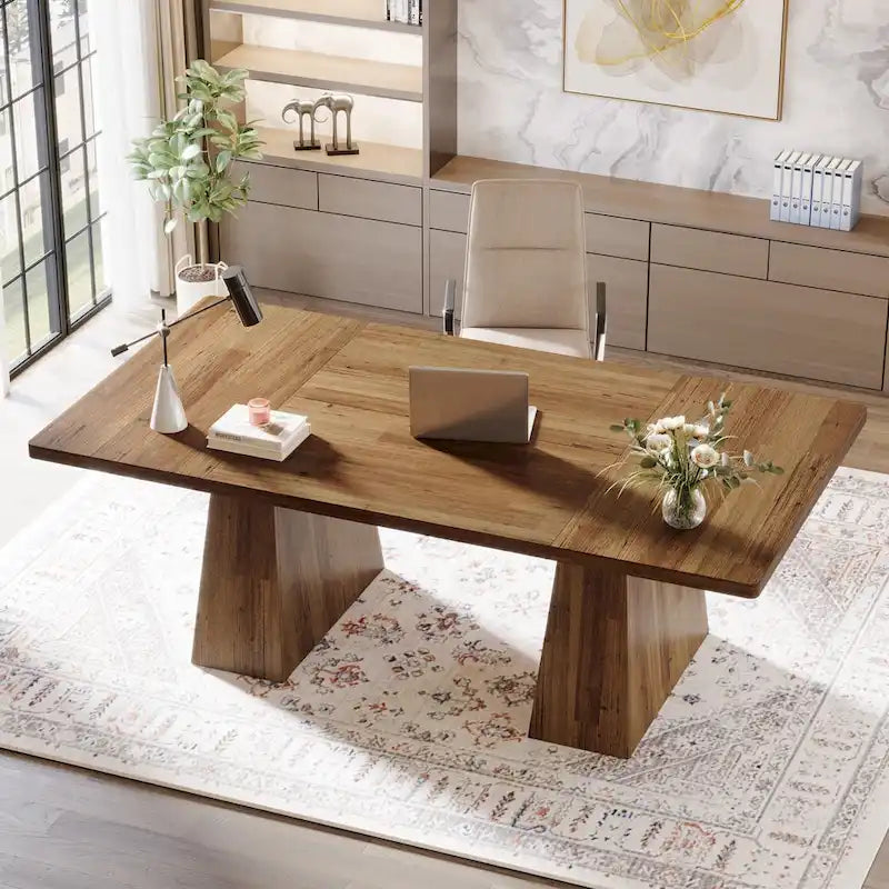 63 Inches Modern Executive Office Desk Large Computer Conference Table-37