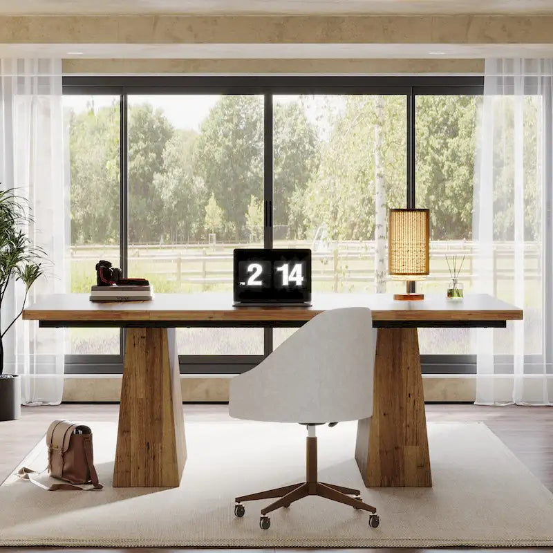 63 Inches Modern Executive Office Desk Large Computer Conference Table-38