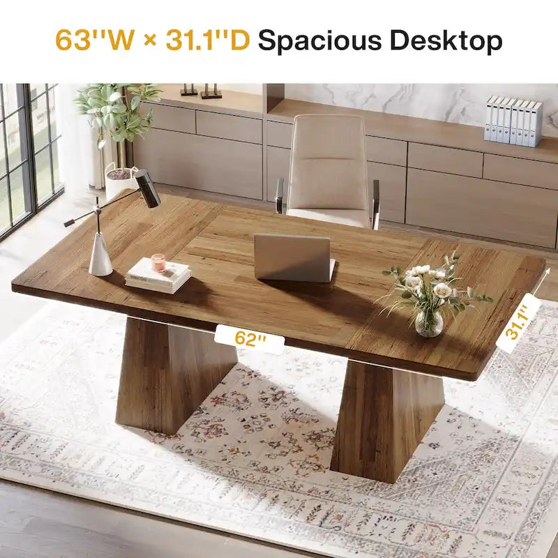 63 Inches Modern Executive Office Desk Large Computer Conference Table-39