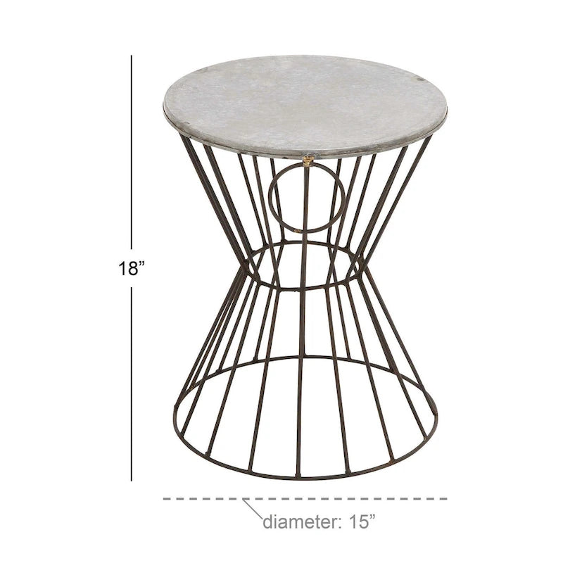 Metal Accent Table - Gray - Roche River Decor-9