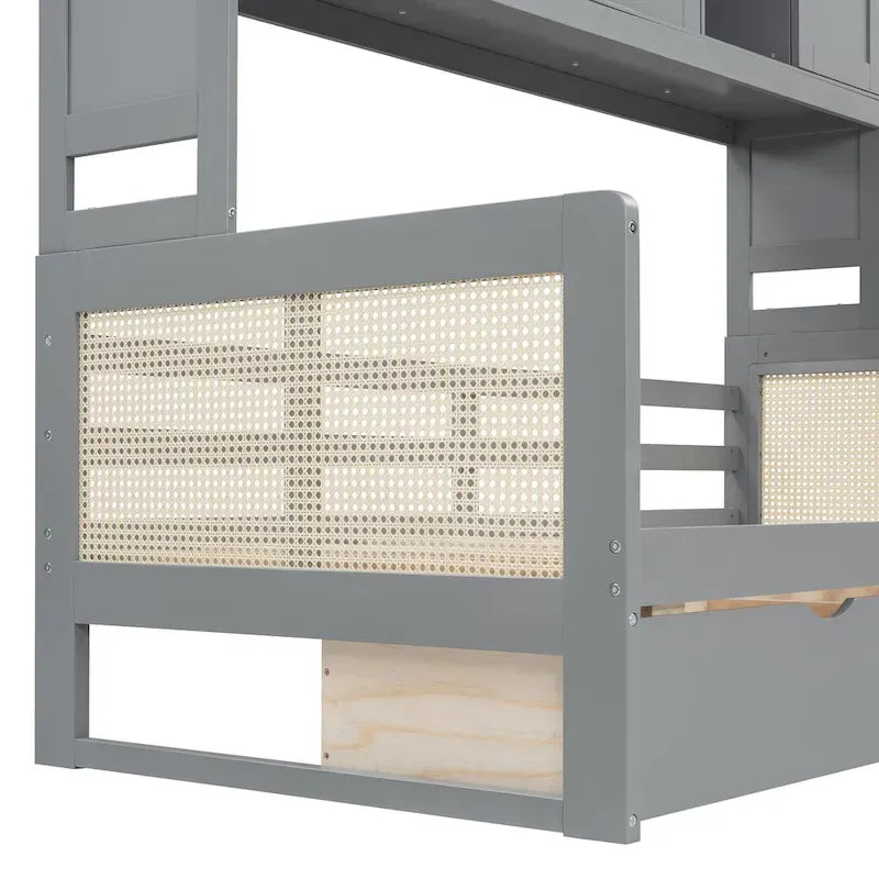 Twin Daybed with Storage Drawers, Cabinet, and Shelf, Sturdy Wood Construction-22