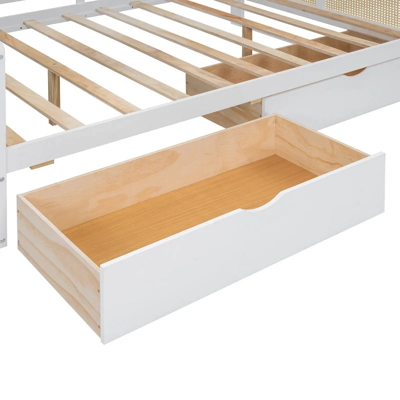 Twin Daybed with Storage Drawers, Cabinet, and Shelf, Sturdy Wood Construction-39