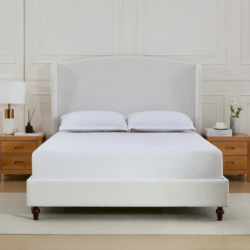 Tall 54 Headboard Upholstered Wingback Bed Platform Bed-2