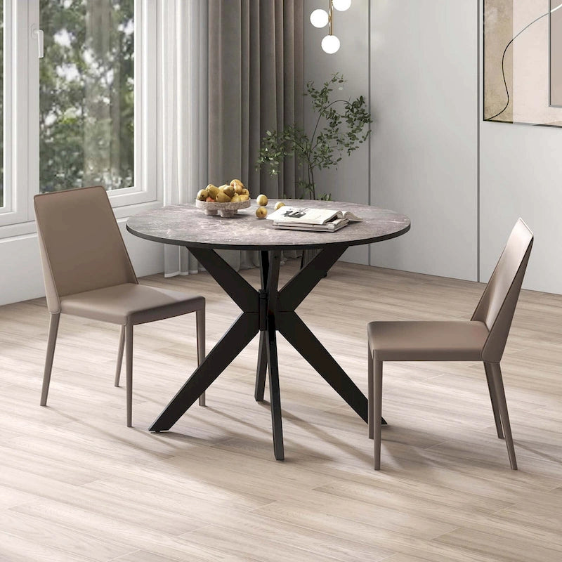 Costway Round Dining Table 36 Faux Marble Tabletop Rubber Wood Legs - See Details-10