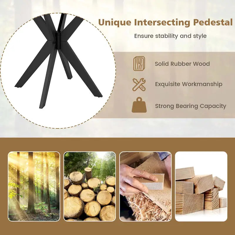 Costway Round Dining Table 36 Faux Marble Tabletop Rubber Wood Legs - See Details-14