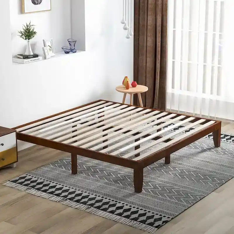 Costway King Size 14 Wooden Bed Frame Mattress Platform Wood Slats-6