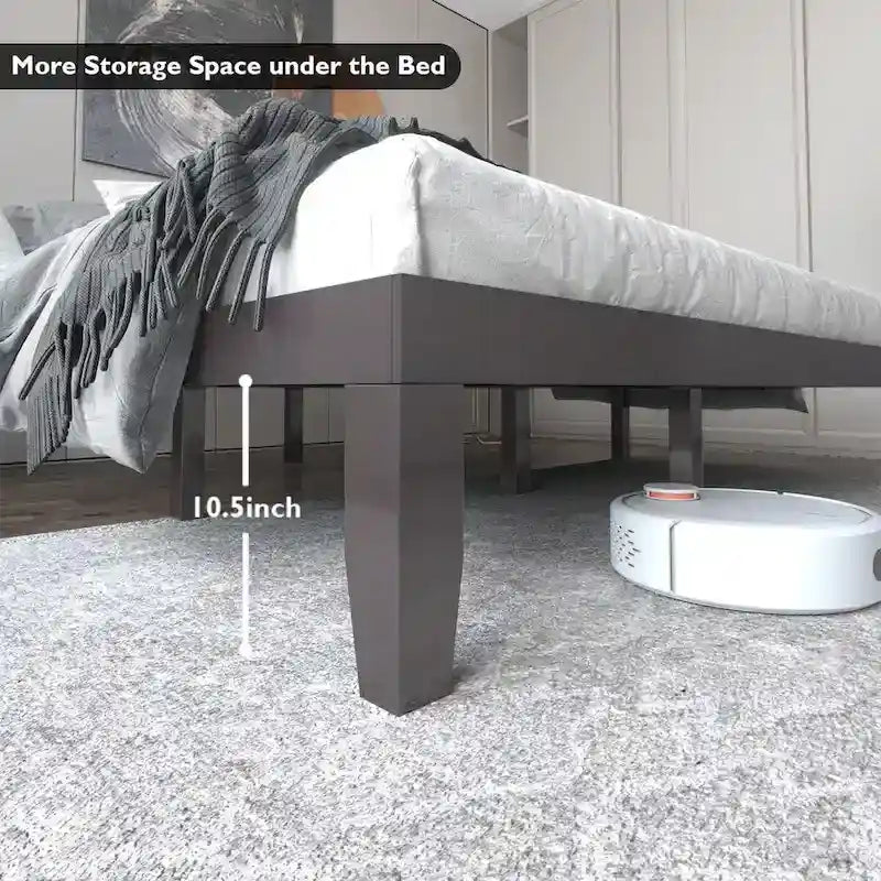 Costway King Size 14 Wooden Bed Frame Mattress Platform Wood Slats-17