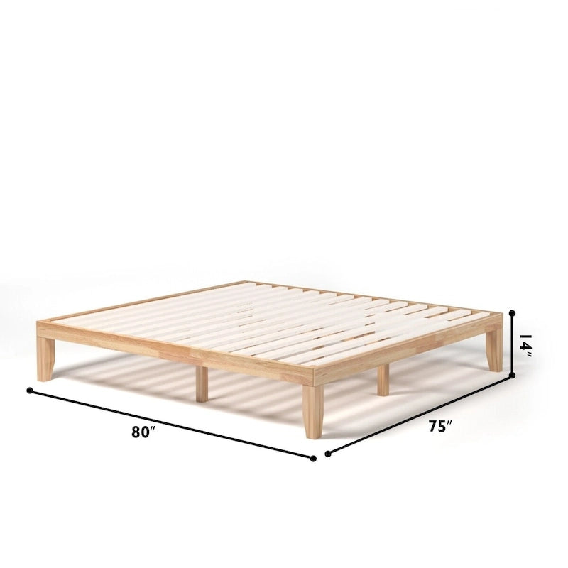 Costway King Size 14 Wooden Bed Frame Mattress Platform Wood Slats-26