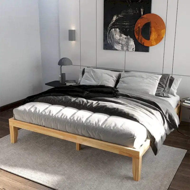 Costway King Size 14 Wooden Bed Frame Mattress Platform Wood Slats-27