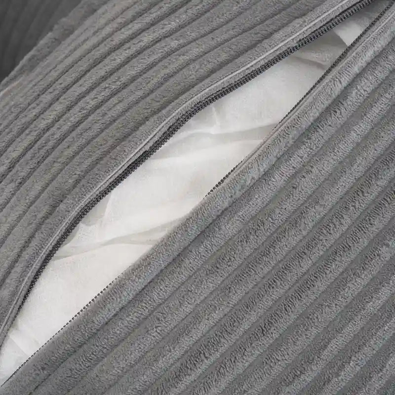 Modular Sofa Couch, Upholstered Corduroy L-Shape Sectional Sofa with Side Storage Pockets and Movable Ottoman-18