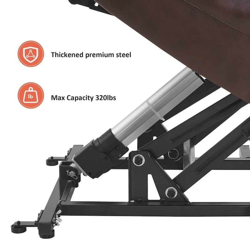 MCombo Large Power Lift Recliner Leather Chair with Massage, Heat, Cup Holders,Extended Footrest, Leather 7516-28