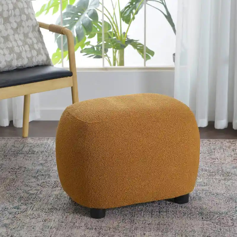 KINWELL 23 Wide Boucle Upholstered Footstool Ottoman Sofa Chair Footrest-35