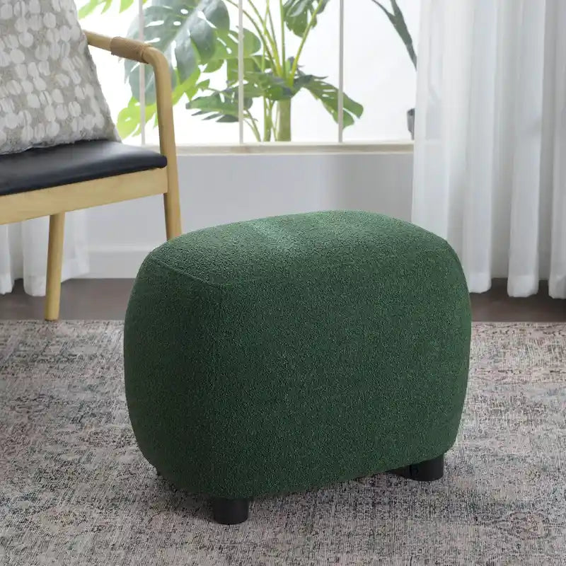 KINWELL 23 Wide Boucle Upholstered Footstool Ottoman Sofa Chair Footrest-36