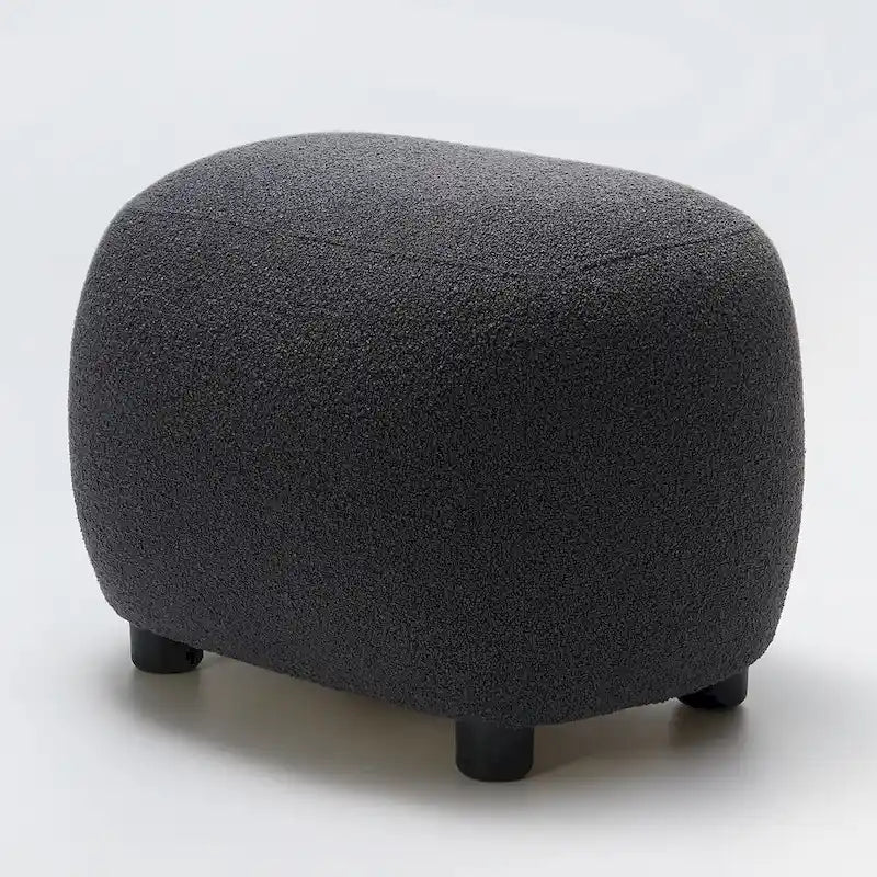 KINWELL 23 Wide Boucle Upholstered Footstool Ottoman Sofa Chair Footrest-7