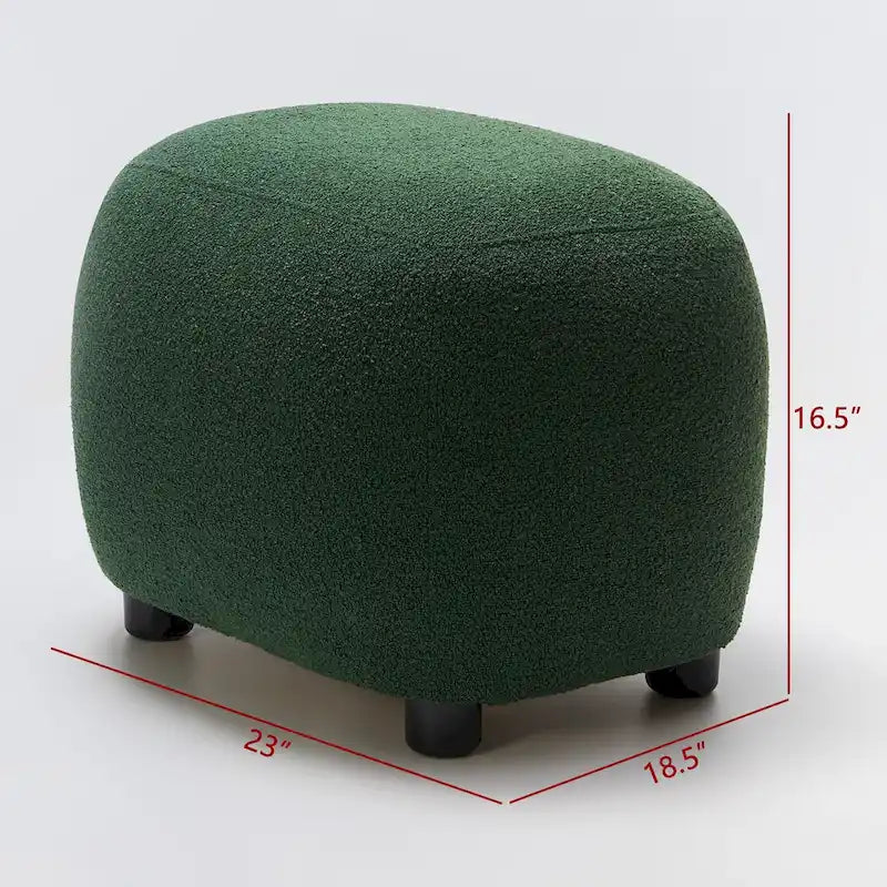 KINWELL 23 Wide Boucle Upholstered Footstool Ottoman Sofa Chair Footrest-24