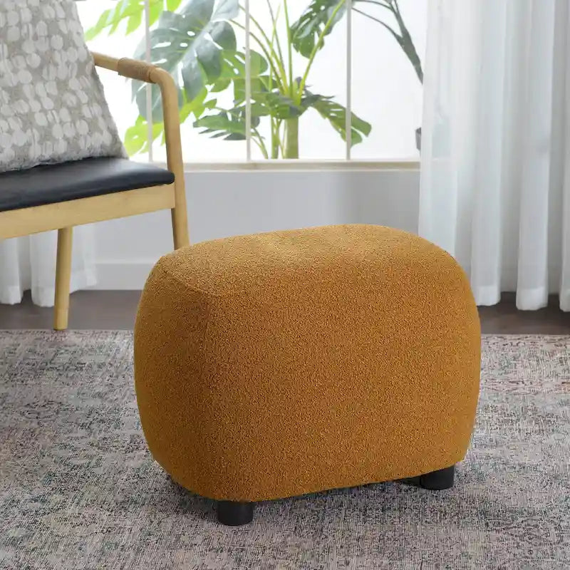 KINWELL 23 Wide Boucle Upholstered Footstool Ottoman Sofa Chair Footrest-28