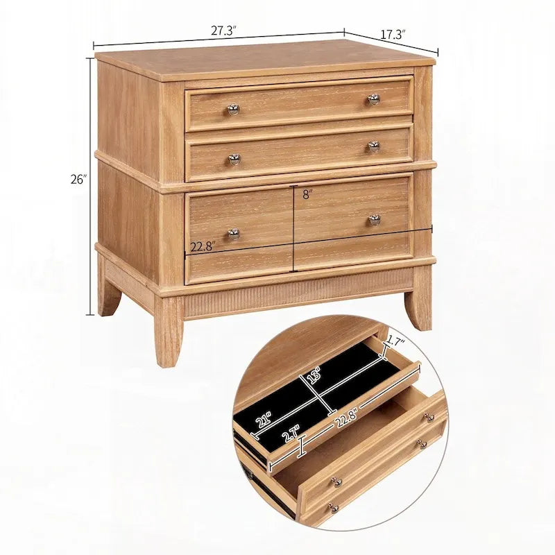 3-Drawer Hazel 3-Drawer Side Table for Living Room-8